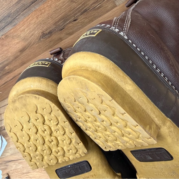 LL Bean men size 12 Duck Boots Shearling Lamb Fur Lined Winter 10" - Picture 5 of 10